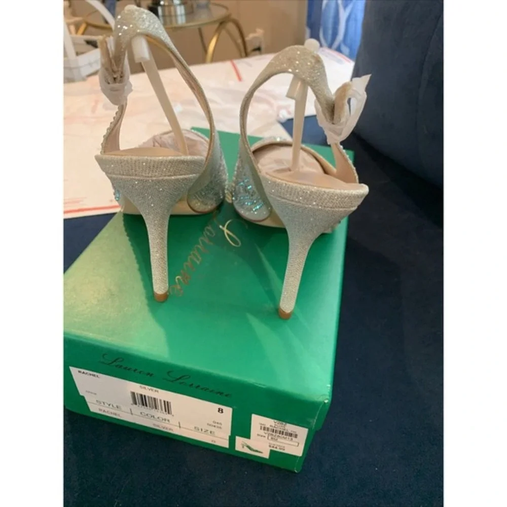 Lauren Lorraine Rachel Women's‎ Size 8 Rhinestone Slingback Heels Pumps NEW